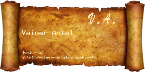 Vainer Antal névjegykártya